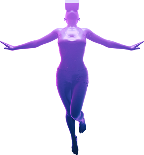 Digital avatar floating in the metaverse