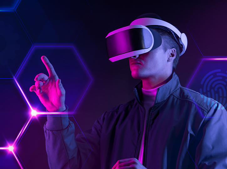 ผู้ใช้งานแว่น VR ในโลกดิจิทัล